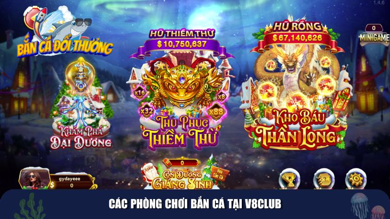 Các phòng chơi bắn cá tại V8club