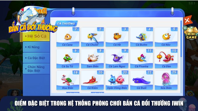 Điểm đặc biệt trong hệ thống phòng chơi bắn cá đổi thưởng IWIN