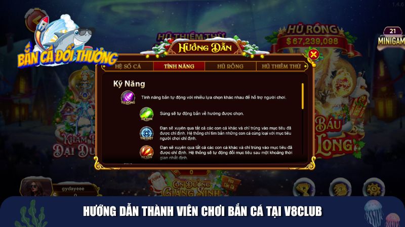Hướng dẫn thành viên chơi bắn cá tại V8club