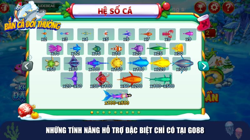 Các tình năng bổ trợ luôn đồng hành cùng người chơi 