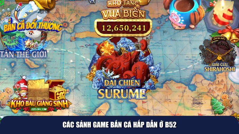 Mỗi sảnh game là một chủ đề khác nhau
